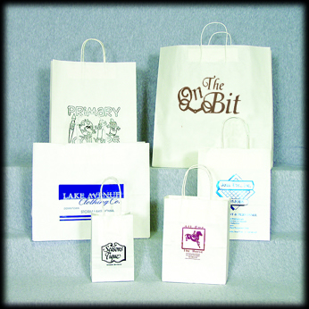 WHITE KRAFT SHOPPING BAGS